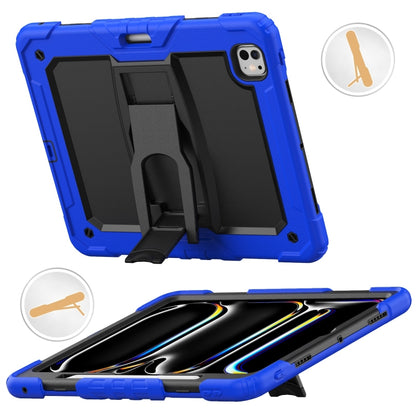 For iPad Pro 13 2024 Silicone Hydric PC Tablet Case with Shoulder Strap & Holder(Blue) - iPad Pro 13 2024 Cases by buy2fix | Online Shopping UK | buy2fix