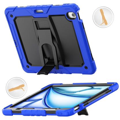 For iPad Air 13 2024 Silicone Hydric PC Tablet Case with Shoulder Strap & Holder(Blue) - iPad Air 13 2024 Cases by buy2fix | Online Shopping UK | buy2fix