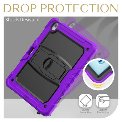 For iPad Air 13 2025 / 2024 Silicone Hydric PC Tablet Case with Shoulder Strap & Holder(Purple) by buy2fix