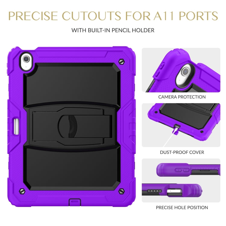 For iPad Air 13 2025 / 2024 Silicone Hydric PC Tablet Case with Shoulder Strap & Holder(Purple) by buy2fix