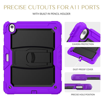 For iPad Air 13 2025 / 2024 Silicone Hydric PC Tablet Case with Shoulder Strap & Holder(Purple) by buy2fix