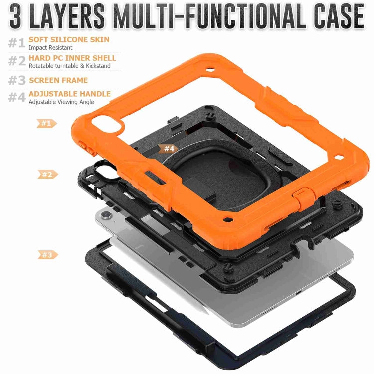 For iPad Air 11 2024 Handle Silicone Hydric PC Tablet Case with Shoulder Strap(Orange) - iPad Air 11 2024 Cases by buy2fix | Online Shopping UK | buy2fix