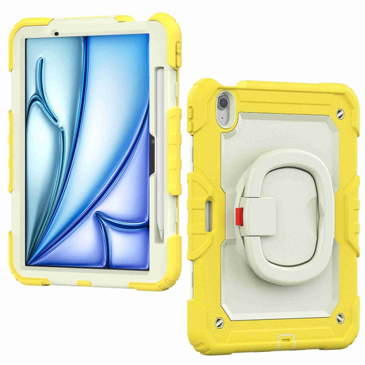 For iPad Air 11 2025 / 2024 Handle Silicone Hydric PC Tablet Case with Shoulder Strap(Yellow) by buy2fix