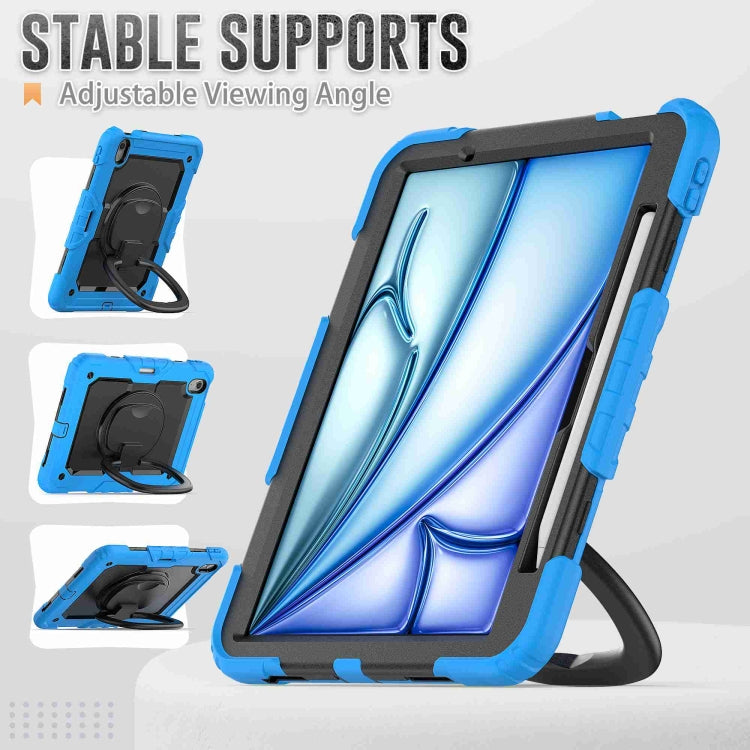 For iPad Air 11 2024 Handle Silicone Hydric PC Tablet Case with Shoulder Strap(Light Blue) - iPad Air 11 2024 Cases by buy2fix | Online Shopping UK | buy2fix