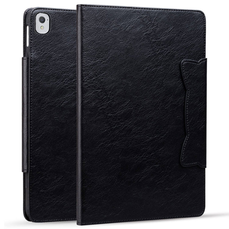 For iPad Air / Air 2 / 9.7 2017 / 2018 Cat Buckle Leather Smart Tablet Case(Black) - iPad 9.7 (2018) & (2017) Cases by buy2fix | Online Shopping UK | buy2fix
