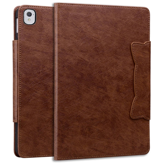 For iPad Air / Air 2 / 9.7 2017 / 2018 Cat Buckle Leather Smart Tablet Case(Brown) - iPad 9.7 (2018) & (2017) Cases by buy2fix | Online Shopping UK | buy2fix