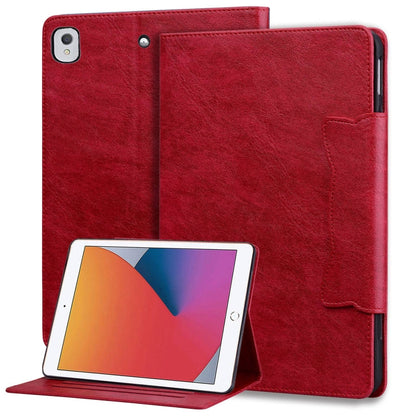 For iPad 9 10.2 2021 / 8 2020 / 7 2019 Cat Buckle Leather Smart Tablet Case(Red) - iPad 10.2 Cases by buy2fix | Online Shopping UK | buy2fix