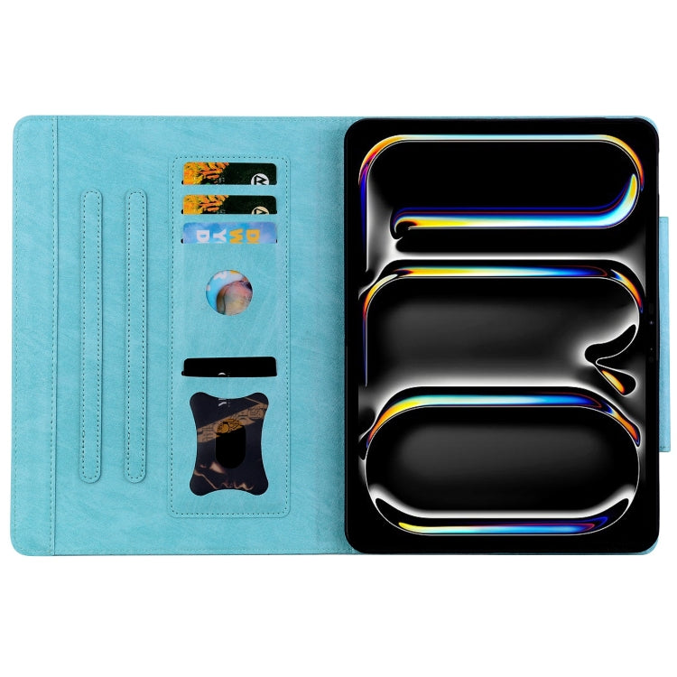 For iPad 2025 / 2022 Cat Buckle Leather Smart Tablet Case(Sky Blue) - iPad 2025 / 2022 Cases by buy2fix | Online Shopping UK | buy2fix