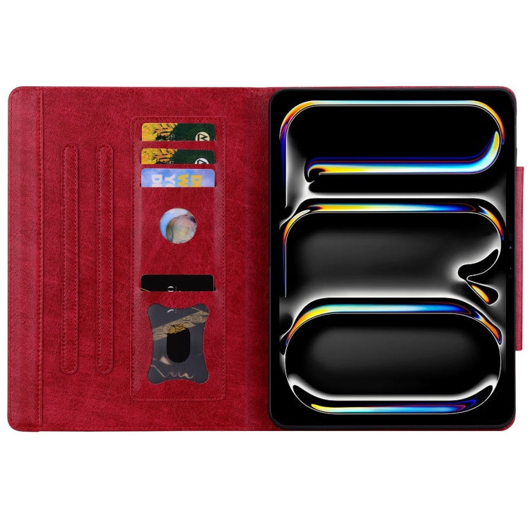 For iPad 2025 / 2022 Cat Buckle Leather Smart Tablet Case(Red) - iPad 2025 / 2022 Cases by buy2fix | Online Shopping UK | buy2fix