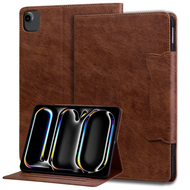 For iPad Pro 11 2022 / 2021 / 2020 / 2018 Cat Buckle Leather Smart Tablet Case(Brown) - iPad Pro 11 (2022/2021) Cases by buy2fix | Online Shopping UK | buy2fix
