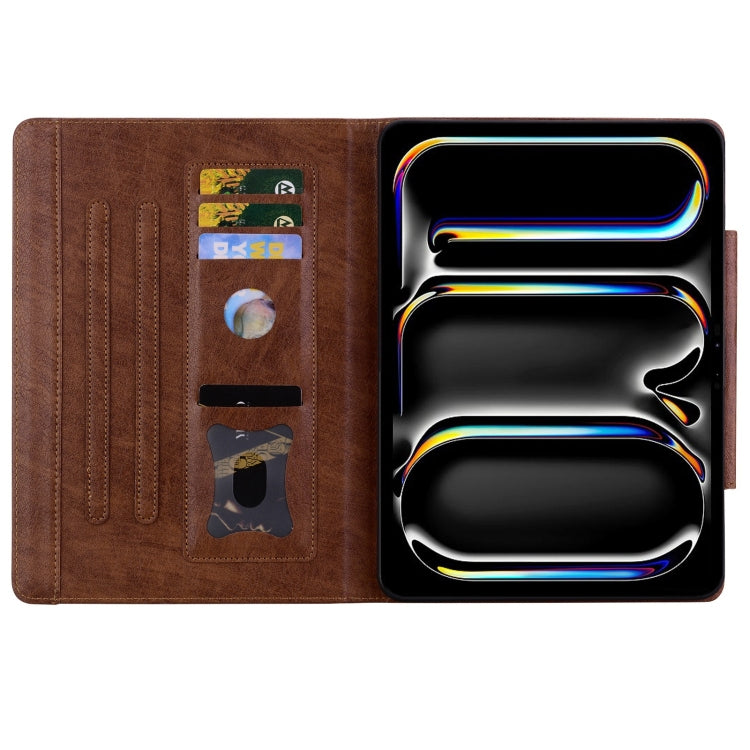 For iPad Pro 11 2022 / 2021 / 2020 / 2018 Cat Buckle Leather Smart Tablet Case(Brown) - iPad Pro 11 (2022/2021) Cases by buy2fix | Online Shopping UK | buy2fix