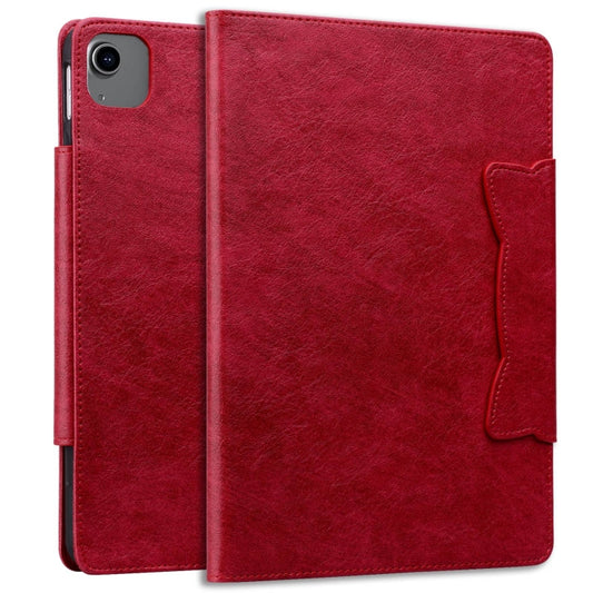 For iPad Pro 11 2022 / 2021 / 2020 / 2018 Cat Buckle Leather Smart Tablet Case(Red) - iPad Pro 11 (2022/2021) Cases by buy2fix | Online Shopping UK | buy2fix