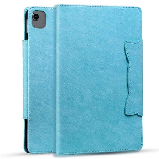 For iPad Air 13 2025 / 2024 Cat Buckle Leather Smart Tablet Case(Sky Blue) by buy2fix