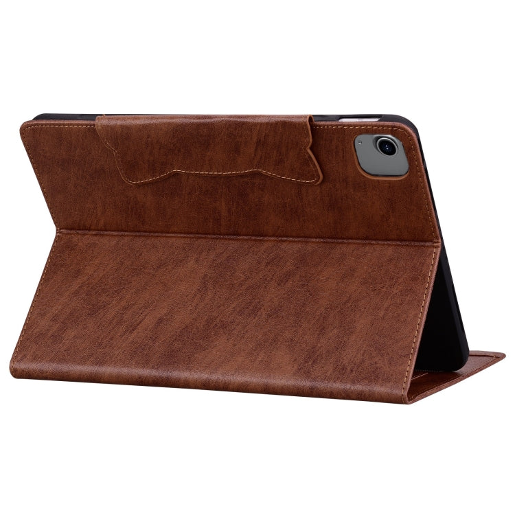 For iPad Air 13 2024 Cat Buckle Leather Smart Tablet Case(Brown) - iPad Air 13 2024 Cases by buy2fix | Online Shopping UK | buy2fix