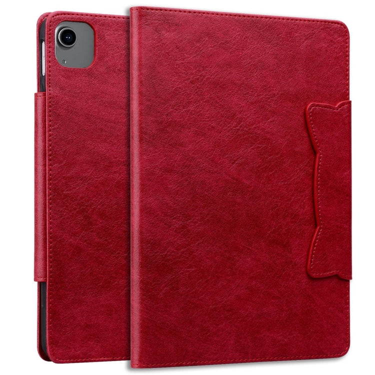 For iPad Air 13 2024 Cat Buckle Leather Smart Tablet Case(Red) - iPad Air 13 2024 Cases by buy2fix | Online Shopping UK | buy2fix