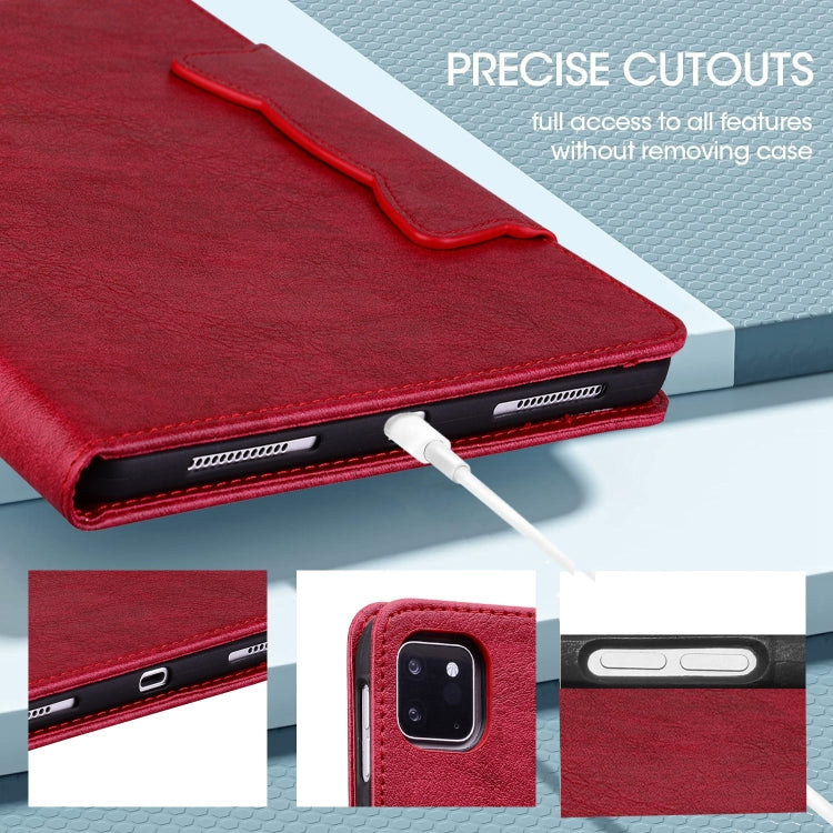 For iPad Air 13 2024 Cat Buckle Leather Smart Tablet Case(Red) - iPad Air 13 2024 Cases by buy2fix | Online Shopping UK | buy2fix