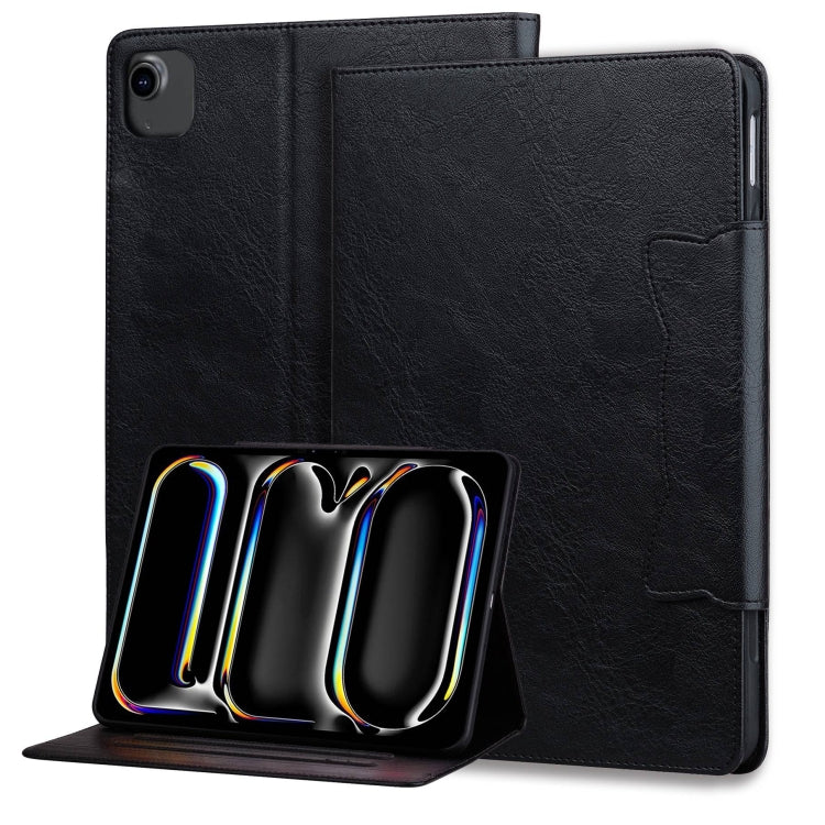 For iPad Pro 12.9 2022 / 2021 / 2020 / 2018 Cat Buckle Leather Smart Tablet Case(Black) - iPad Pro 12.9 (2022/2021) Cases by buy2fix | Online Shopping UK | buy2fix