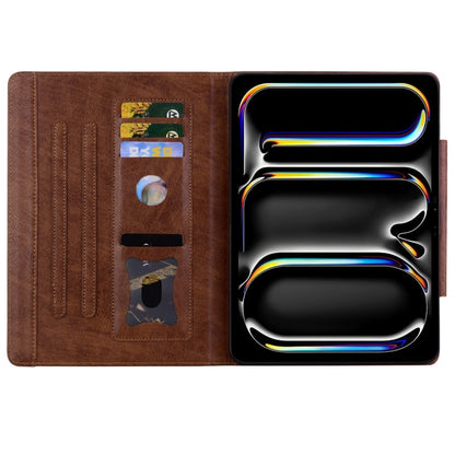 For iPad Pro 12.9 2022 / 2021 / 2020 / 2018 Cat Buckle Leather Smart Tablet Case(Brown) - iPad Pro 12.9 (2022/2021) Cases by buy2fix | Online Shopping UK | buy2fix