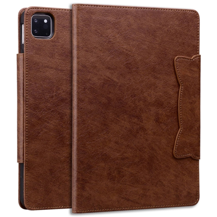 For iPad Pro 11 2025 / 2024 Cat Buckle Leather Smart Tablet Case(Brown) by buy2fix