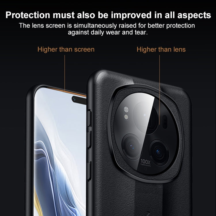 For Honor Magic6 Pro SULADA Splicing Plain Leather PC Shockproof Phone Case(White) by SULADA