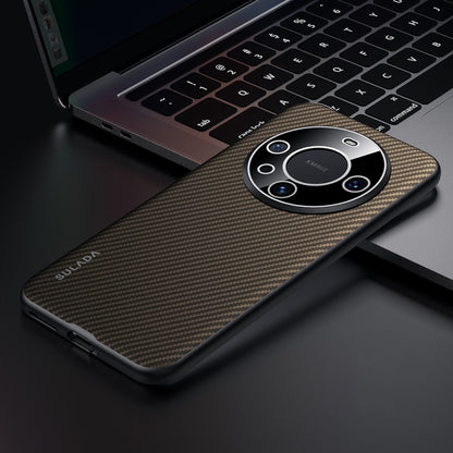 For Huawei Mate 60 SULADA 600D Kevlar Texture PC Shockproof Phone Case(Brown) - Huawei Cases by SULADA | Online Shopping UK | buy2fix