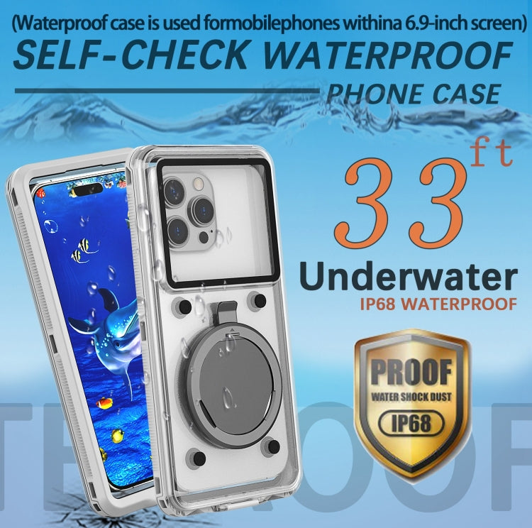 33ft 10m Underwater IP68 Waterproof Phone Case For Under 6.6 inch Phones(White) - Galaxy Phone Cases by buy2fix | Online Shopping UK | buy2fix