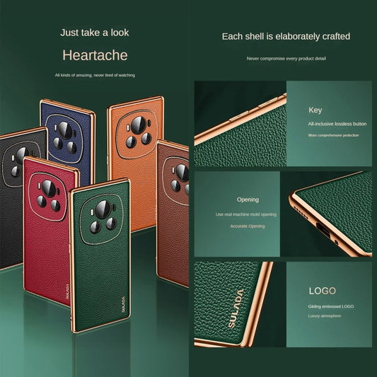 For Honor Magic6 SULADA TPU + Litchi Texture Leather Phone Case(Orange) - Honor Cases by SULADA | Online Shopping UK | buy2fix