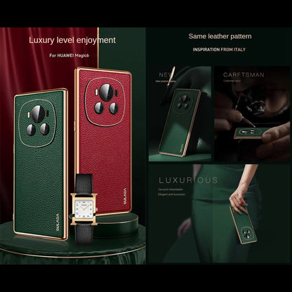 For Honor Magic6 Pro SULADA TPU + Litchi Texture Leather Phone Case(Black) - Honor Cases by SULADA | Online Shopping UK | buy2fix