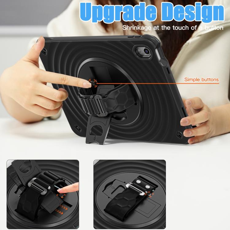 For iPad 2025 / 2022 Rotation Holder Silicone Hybrid PC Tablet Case(Black) - iPad 2025 / 2022 Cases by buy2fix | Online Shopping UK | buy2fix