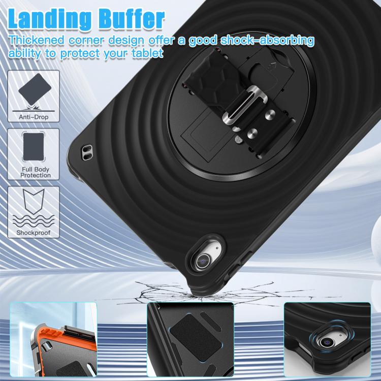For iPad 2025 / 2022 Rotation Holder Silicone Hybrid PC Tablet Case(Black) - iPad 2025 / 2022 Cases by buy2fix | Online Shopping UK | buy2fix