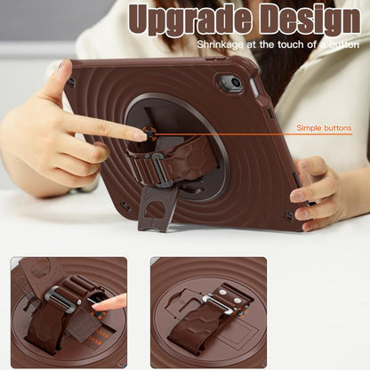 For iPad 2025 / 2022 Rotation Holder Silicone Hybrid PC Tablet Case(Chocolate) - iPad 2025 / 2022 Cases by buy2fix | Online Shopping UK | buy2fix