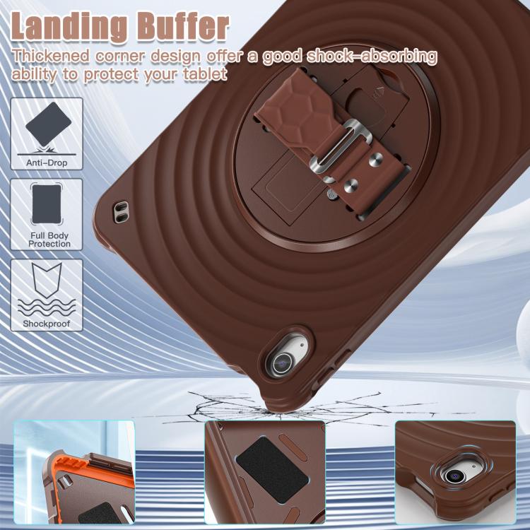 For iPad 2025 / 2022 Rotation Holder Silicone Hybrid PC Tablet Case(Chocolate) - iPad 2025 / 2022 Cases by buy2fix | Online Shopping UK | buy2fix