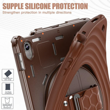 For iPad 2025 / 2022 Rotation Holder Silicone Hybrid PC Tablet Case(Chocolate) - iPad 2025 / 2022 Cases by buy2fix | Online Shopping UK | buy2fix