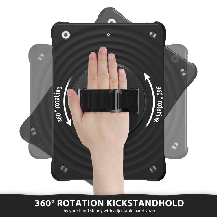 For iPad 10.2 2021 / 2020 / 2019 Rotation Holder Silicone Hybrid PC Tablet Case(Black) - iPad 10.2 Cases by buy2fix | Online Shopping UK | buy2fix