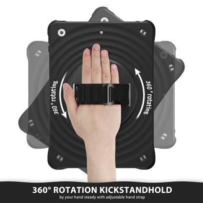 For iPad 10.2 2021 / 2020 / 2019 Rotation Holder Silicone Hybrid PC Tablet Case(Black) - iPad 10.2 Cases by buy2fix | Online Shopping UK | buy2fix