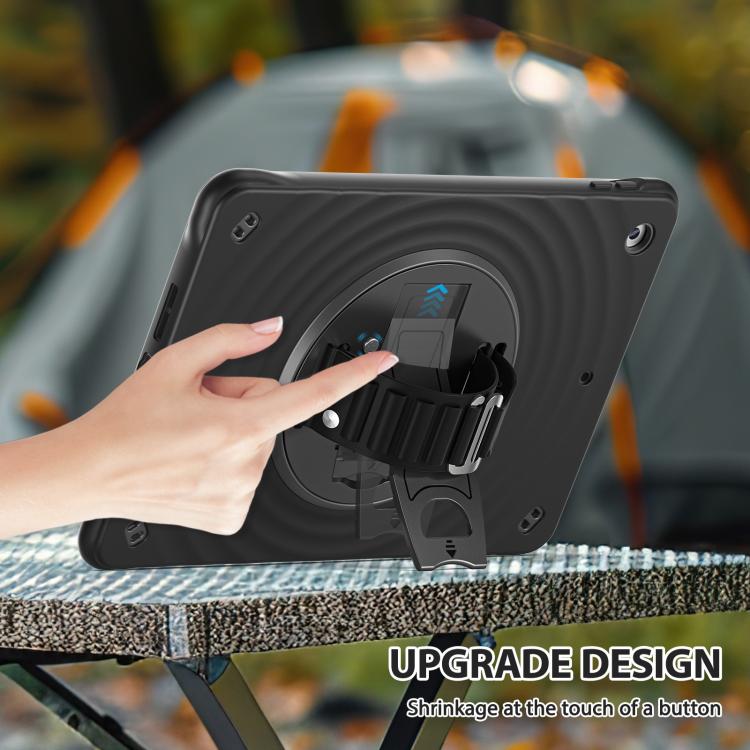 For iPad 10.2 2021 / 2020 / 2019 Rotation Holder Silicone Hybrid PC Tablet Case(Black) - iPad 10.2 Cases by buy2fix | Online Shopping UK | buy2fix