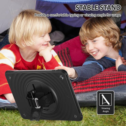 For iPad 10.2 2021 / 2020 / 2019 Rotation Holder Silicone Hybrid PC Tablet Case(Black) - iPad 10.2 Cases by buy2fix | Online Shopping UK | buy2fix