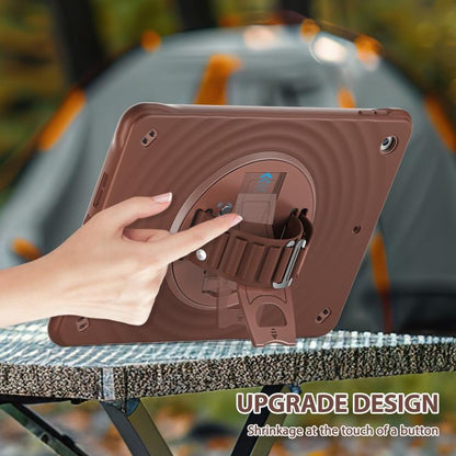 For iPad 10.2 2021 / 2020 / 2019 Rotation Holder Silicone Hybrid PC Tablet Case(Chocolate) - iPad 10.2 Cases by buy2fix | Online Shopping UK | buy2fix