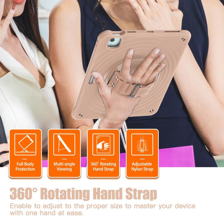 For iPad Air 13 2025 / 2024 Rotation Holder Silicone Hybrid PC Tablet Case(Light Coffee) - iPad Air 13 2025 / 2024 Cases by buy2fix | Online Shopping UK | buy2fix