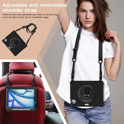 For iPad Air 11 2025 / 2024 Rotation Holder Silicone Hybrid PC Tablet Case(Black) - iPad Air 11 2025 / 2024 Cases by buy2fix | Online Shopping UK | buy2fix