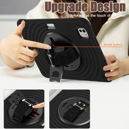 For iPad Pro 11 2024 Rotation Holder Silicone Hybrid PC Tablet Case(Black) - iPad Pro 11 2024 Cases by buy2fix | Online Shopping UK | buy2fix