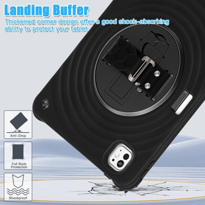 For iPad Pro 11 2024 Rotation Holder Silicone Hybrid PC Tablet Case(Black) - iPad Pro 11 2024 Cases by buy2fix | Online Shopping UK | buy2fix