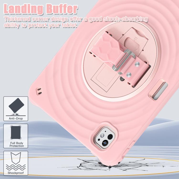 For iPad Pro 11 2024 Rotation Holder Silicone Hybrid PC Tablet Case(Pink) - iPad Pro 11 2024 Cases by buy2fix | Online Shopping UK | buy2fix