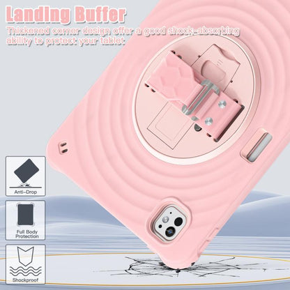 For iPad Pro 11 2024 Rotation Holder Silicone Hybrid PC Tablet Case(Pink) - iPad Pro 11 2024 Cases by buy2fix | Online Shopping UK | buy2fix