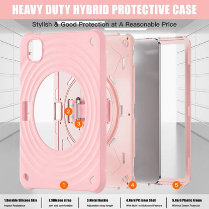 For iPad Pro 11 2024 Rotation Holder Silicone Hybrid PC Tablet Case(Pink) - iPad Pro 11 2024 Cases by buy2fix | Online Shopping UK | buy2fix