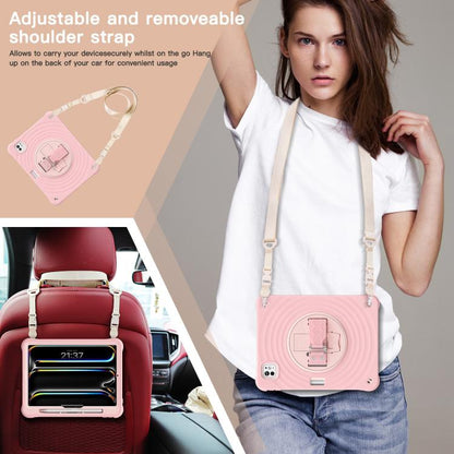 For iPad Pro 11 2024 Rotation Holder Silicone Hybrid PC Tablet Case(Pink) - iPad Pro 11 2024 Cases by buy2fix | Online Shopping UK | buy2fix