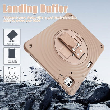 For iPad Pro 13 2024 Rotation Holder Silicone Hybrid PC Tablet Case(Light Coffee) - iPad Pro 13 2024 Cases by buy2fix | Online Shopping UK | buy2fix