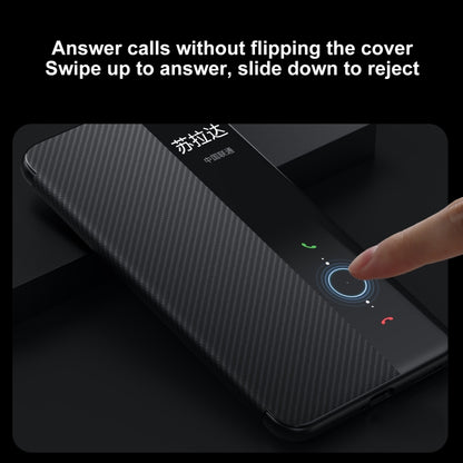For Huawei Pura 70 Pro SULADA Kevlar 600D Texture Smart Window Leather Phone Case(Black) - Huawei Cases by SULADA | Online Shopping UK | buy2fix