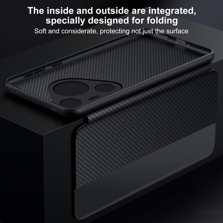 For Huawei Mate 60 RS Ultimate SULADA Kevlar 600D Texture Smart Window Leather Phone Case(Black) - Huawei Cases by SULADA | Online Shopping UK | buy2fix