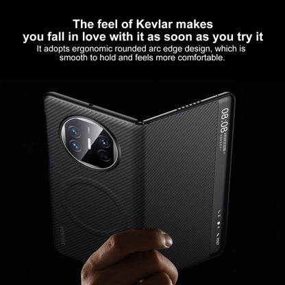 For Huawei Mate X5 SULADA Kevlar 600D Texture Smart Window Leather Phone Case(Brown) - Huawei Cases by SULADA | Online Shopping UK | buy2fix